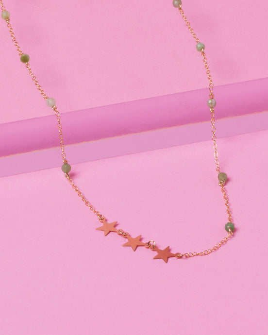 SHOOTING STAR GREEN OPAL 14K GOLD FILLED NECKLACE