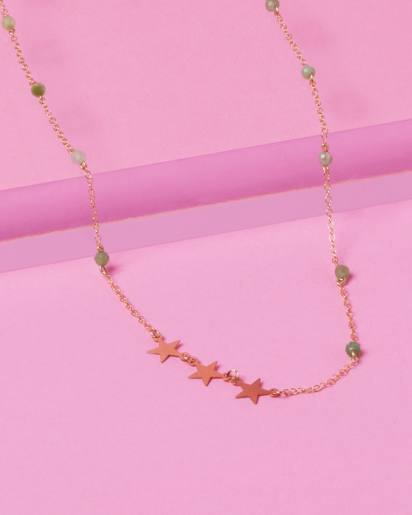 SHOOTING STAR GREEN OPAL 14K GOLD FILLED NECKLACE