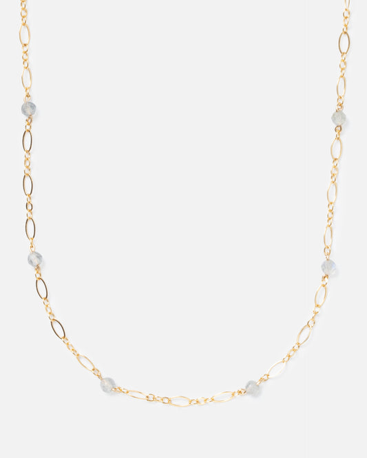 LABRADORITE BEADED 14K GOLD FILLED FANCY CHAIN