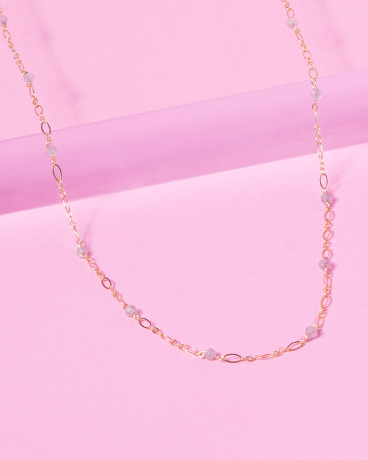 LABRADORITE BEADED 14K GOLD FILLED FANCY CHAIN