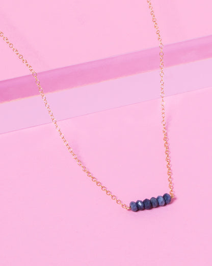sapphire gemstones on a bar