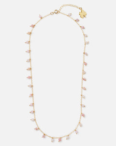 PINK OPAL SPRINKLES 14K GOLD FILLED NECKLACE