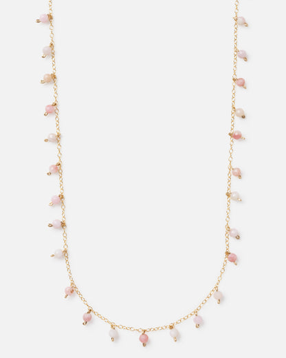 PINK OPAL SPRINKLES 14K GOLD FILLED NECKLACE