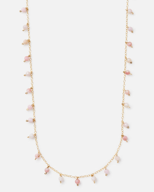 PINK OPAL SPRINKLES 14K GOLD FILLED NECKLACE