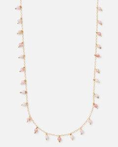 PINK OPAL SPRINKLES 14K GOLD FILLED NECKLACE