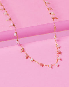 PINK OPAL SPRINKLES 14K GOLD FILLED NECKLACE