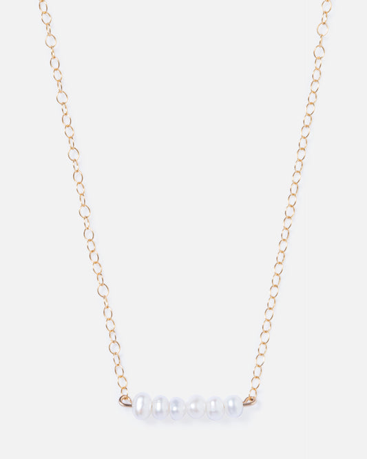 pearl gemstone clustered necklace