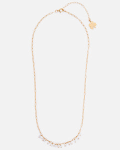 ELLA 14K GOLD FILLED PEARL AND PAPERCLIP CHAIN NECKLACE