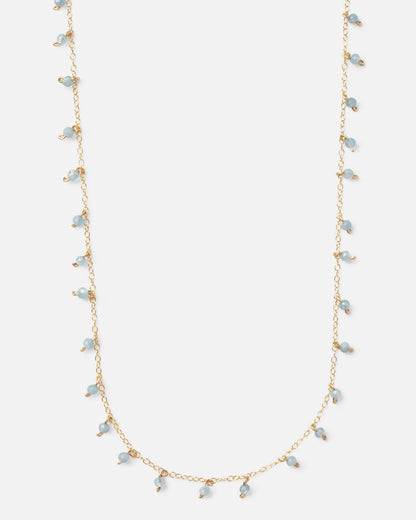 AQUAMARINE SPRINKLES 14K GOLD FILLED NECKLACE