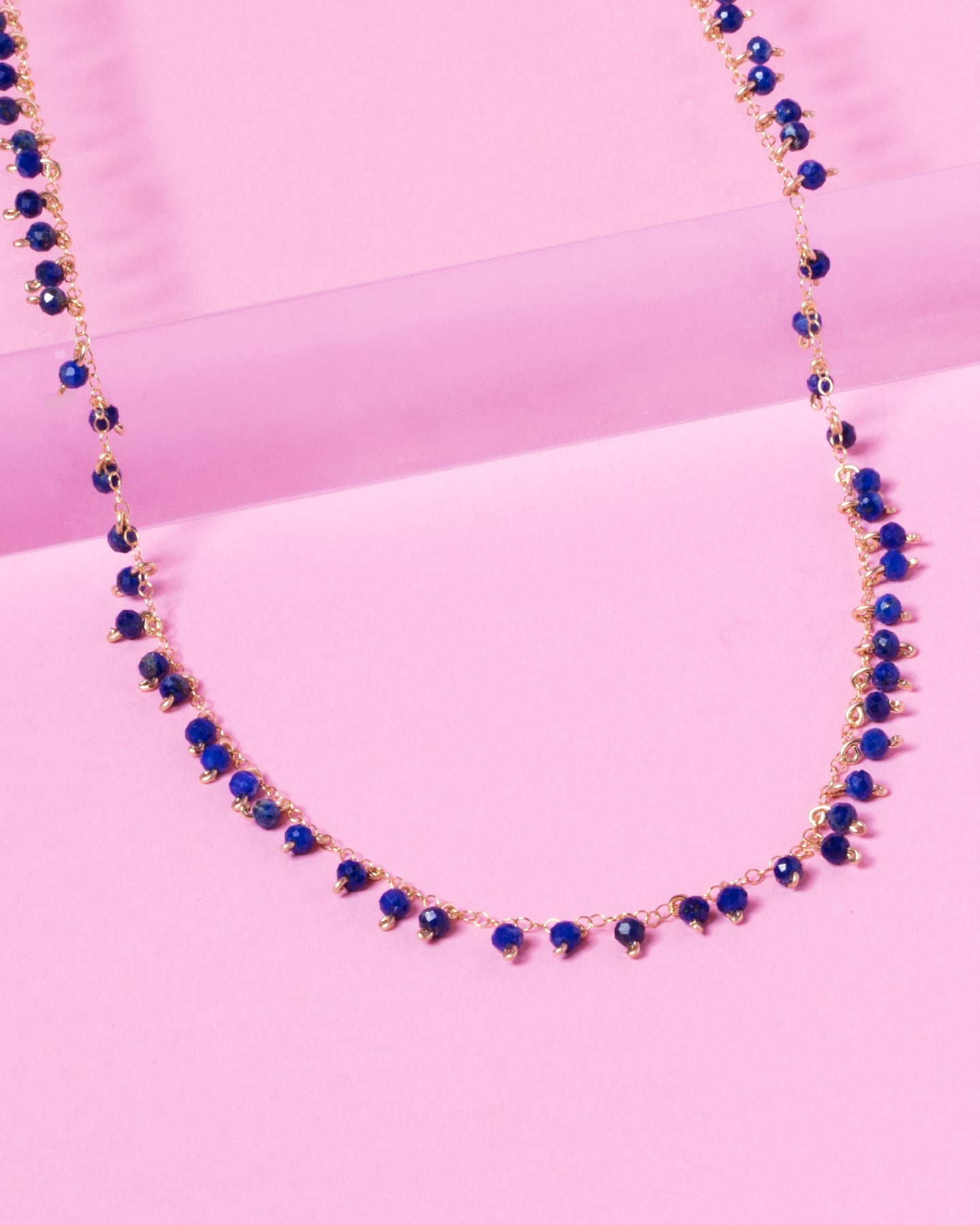 LAPIS CONFETTI 14K GOLD FILLED SPRINKLED NECKLACE