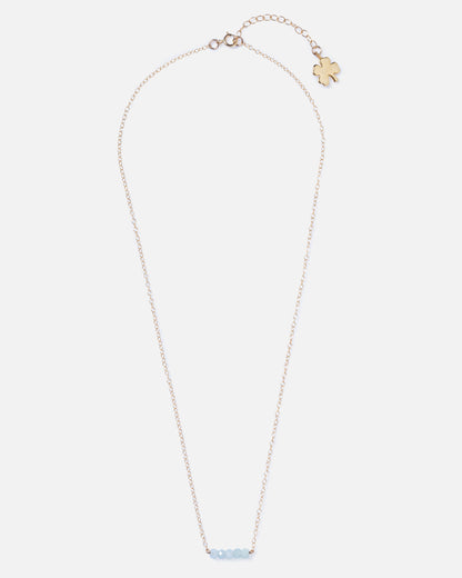 BLUE BERYL CLUSTER 14K GOLD FILLED NECKLACE