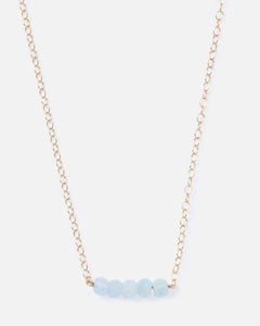 BLUE BERYL CLUSTER 14K GOLD FILLED NECKLACE