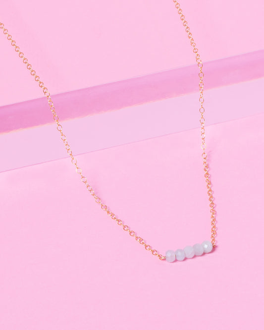 BLUE BERYL CLUSTER 14K GOLD FILLED NECKLACE