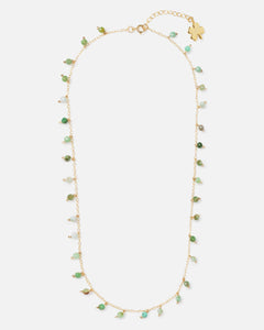 GREEN OPAL SPRINKLES 14K GOLD FILLED NECKLACE
