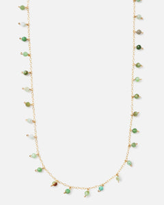 GREEN OPAL SPRINKLES 14K GOLD FILLED NECKLACE