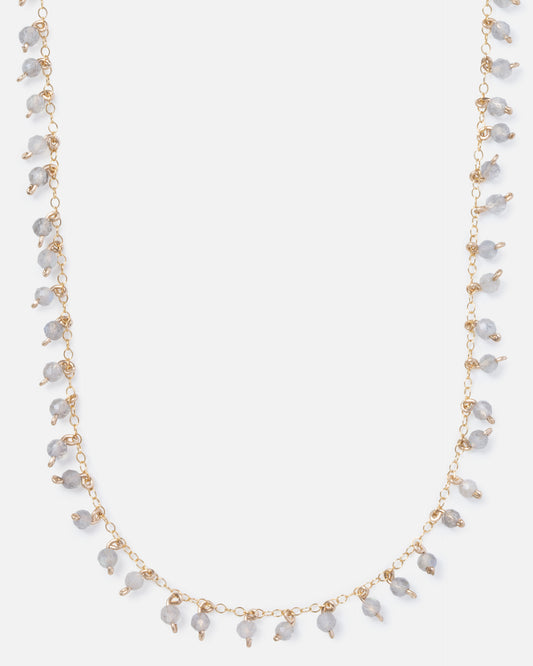 LABRADORITE CONFETTI 14K GOLD FILLED SPRINKLED NECKLACE