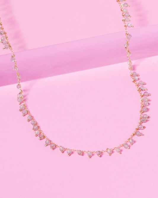 LABRADORITE CONFETTI 14K GOLD FILLED SPRINKLED NECKLACE