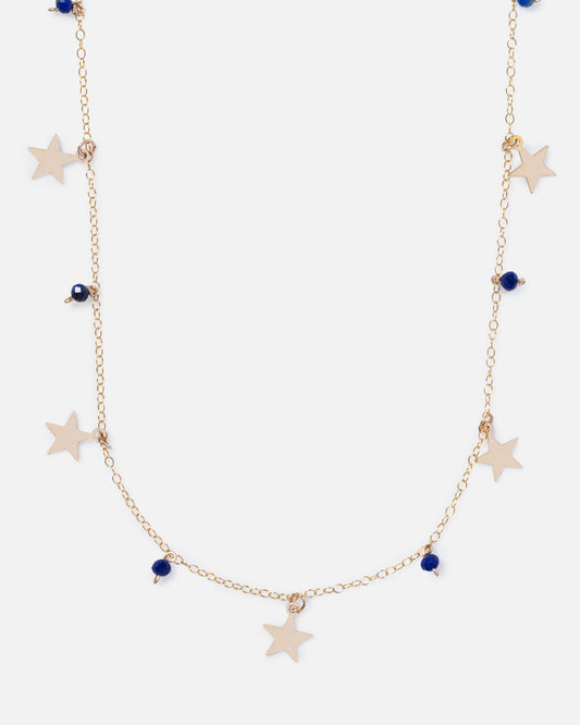 LAPIS MABEL 14K GOLD FILLED STARS NECKLACE