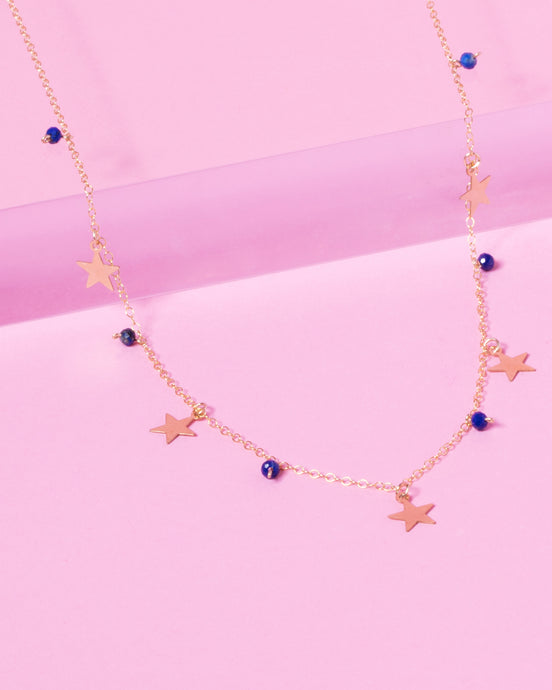 LAPIS MABEL 14K GOLD FILLED STARS NECKLACE