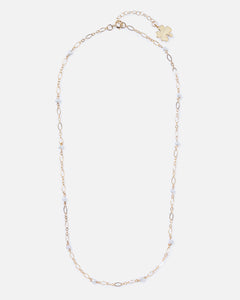 PEARL BEADED 14K GOLD FILLED FANCY CHAIN NECKLACE