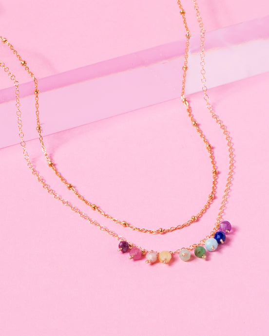 RAINBOW ELOISE 14K GOLD FILLED DOTTED CHAIN NECKLACE