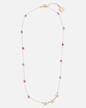Load image into Gallery viewer, RHODONITE SHOOTING STAR 14K GOLD FILLED NECKLACE