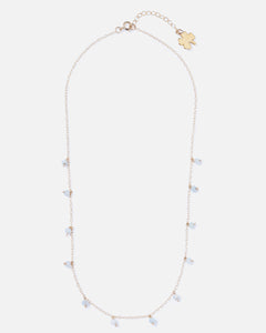 BLUE BERYL DAINTY 14K GOLD FILLED NECKLACE