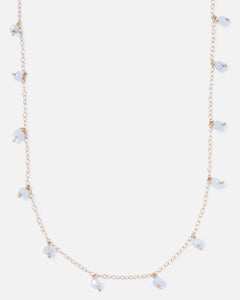 BLUE BERYL DAINTY 14K GOLD FILLED NECKLACE