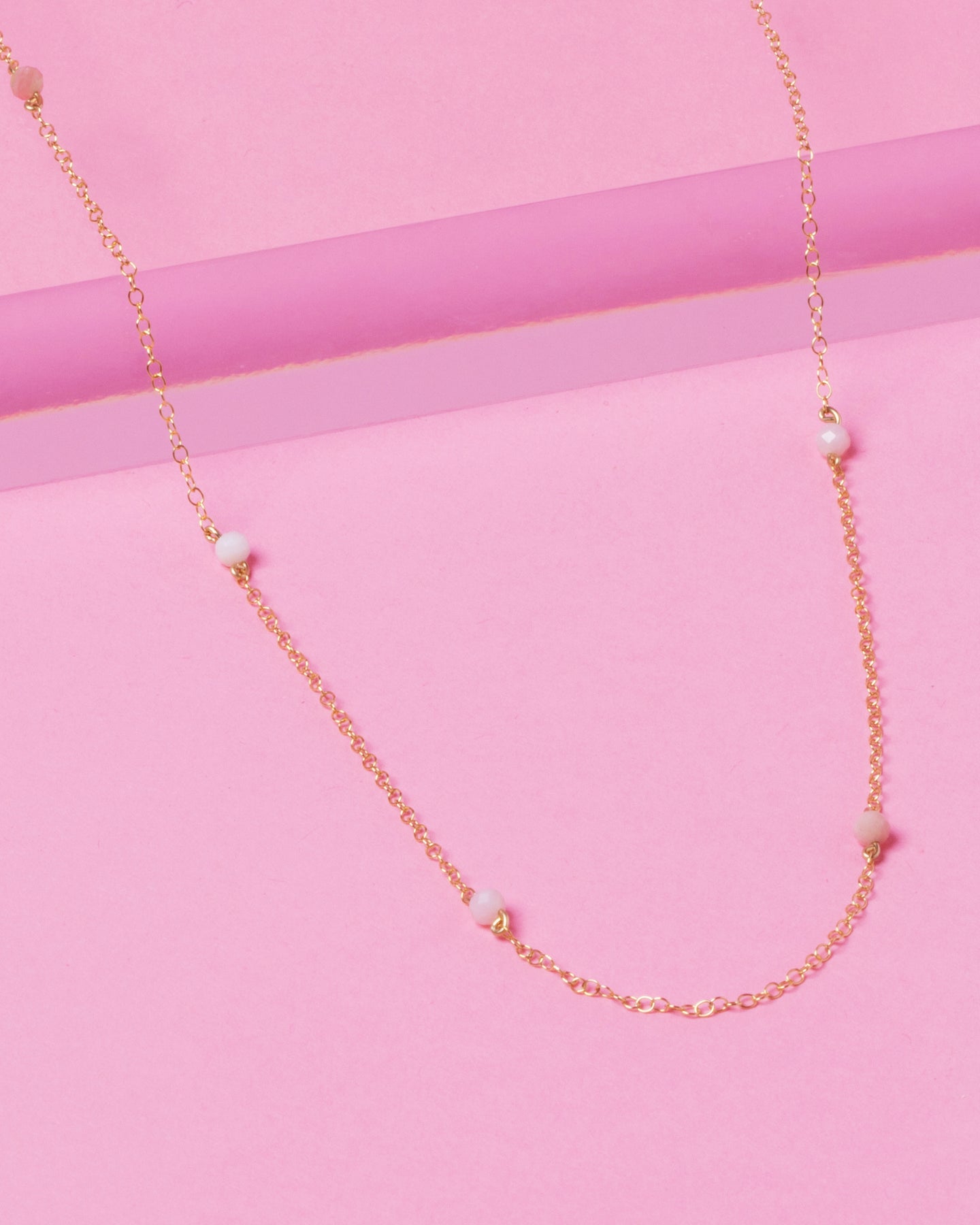 PINK OPAL KATHERINE 14K GOLD FILLED NECKLACE