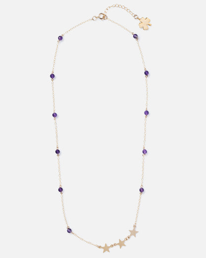 AMETHYST SHOOTING STAR 14K GOLD FILLED NECKLACE
