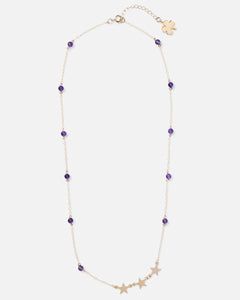 AMETHYST SHOOTING STAR 14K GOLD FILLED NECKLACE