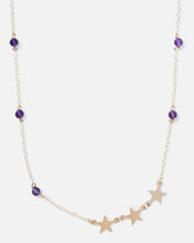 Load image into Gallery viewer, AMETHYST SHOOTING STAR 14K GOLD FILLED NECKLACE