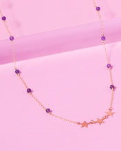 Load image into Gallery viewer, AMETHYST SHOOTING STAR 14K GOLD FILLED NECKLACE