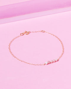 PINK OPAL CLUSTER 14K GOLD FILLED BRACELET