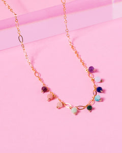 RAINBOW OLIVIA 14K GOLD FILLED FANCY CHAIN NECKLACE
