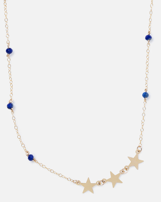 LAPIS SHOOTING STAR 14K GOLD FILLED NECKLACE