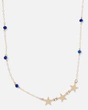 Load image into Gallery viewer, LAPIS SHOOTING STAR 14K GOLD FILLED NECKLACE