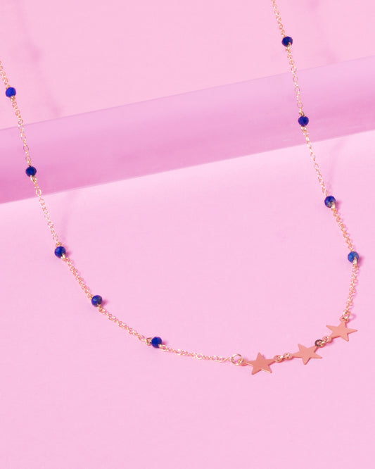 LAPIS SHOOTING STAR 14K GOLD FILLED NECKLACE