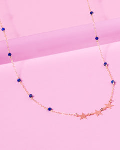 LAPIS SHOOTING STAR 14K GOLD FILLED NECKLACE