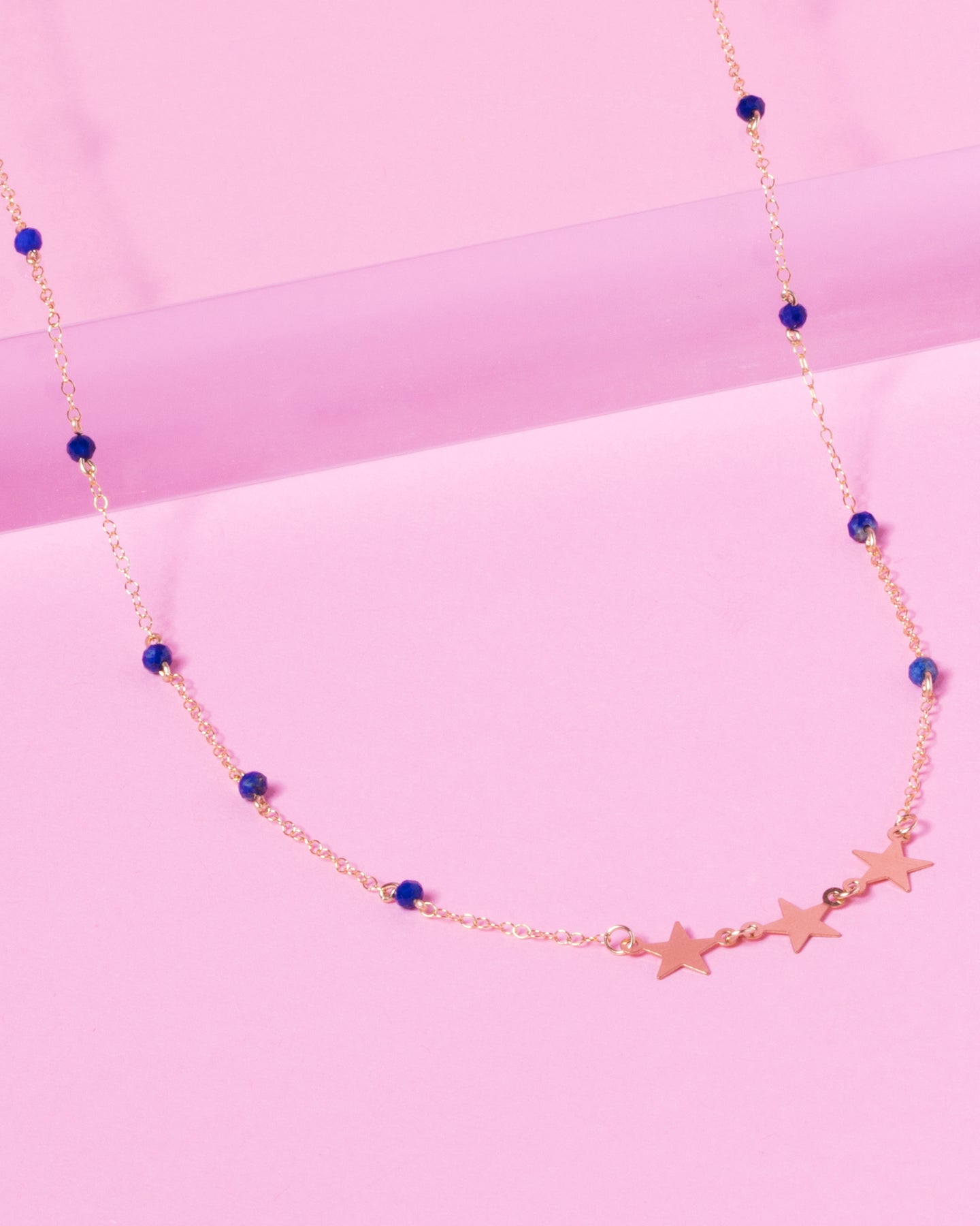 LAPIS SHOOTING STAR 14K GOLD FILLED NECKLACE