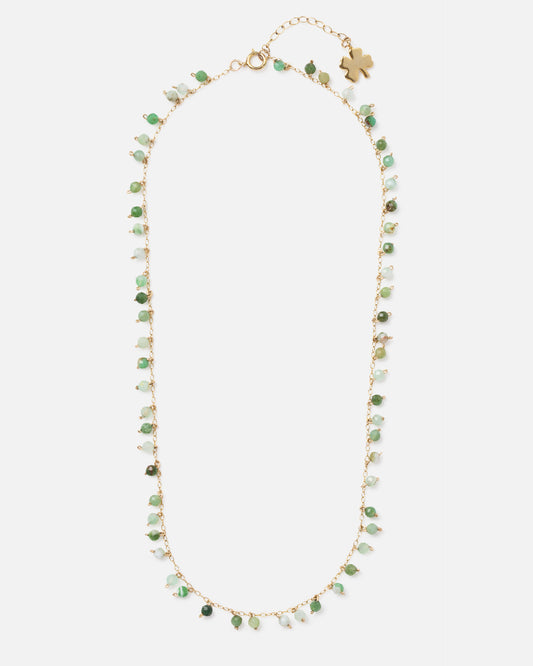 GREEN OPAL CONFETTI 14K GOLD FILLED SPRINKLED NECKLACE
