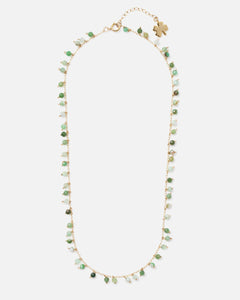 GREEN OPAL CONFETTI 14K GOLD FILLED SPRINKLED NECKLACE