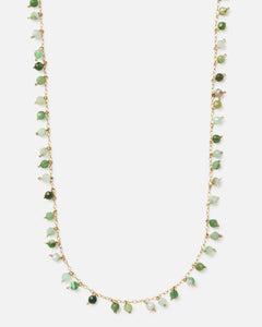 GREEN OPAL CONFETTI 14K GOLD FILLED SPRINKLED NECKLACE