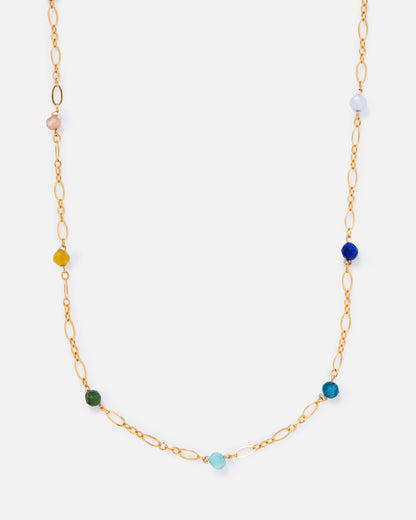 RAINBOW BEADED 14K GOLD FILLED FANCY CHAIN