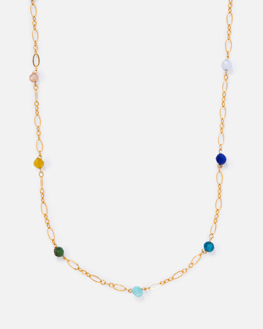 RAINBOW BEADED 14K GOLD FILLED FANCY CHAIN