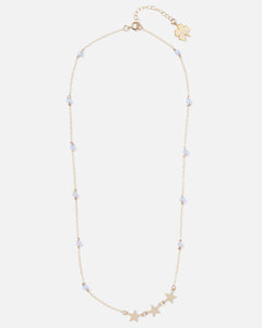 BLUE LACE AGATE SHOOTING STAR 14K GOLD FILLED NECKLACE