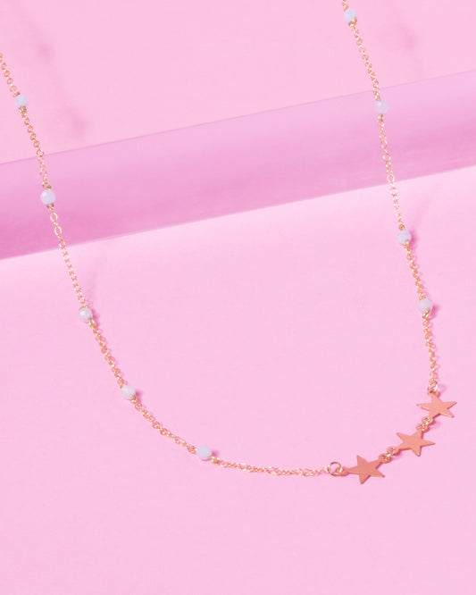 BLUE LACE AGATE SHOOTING STAR 14K GOLD FILLED NECKLACE