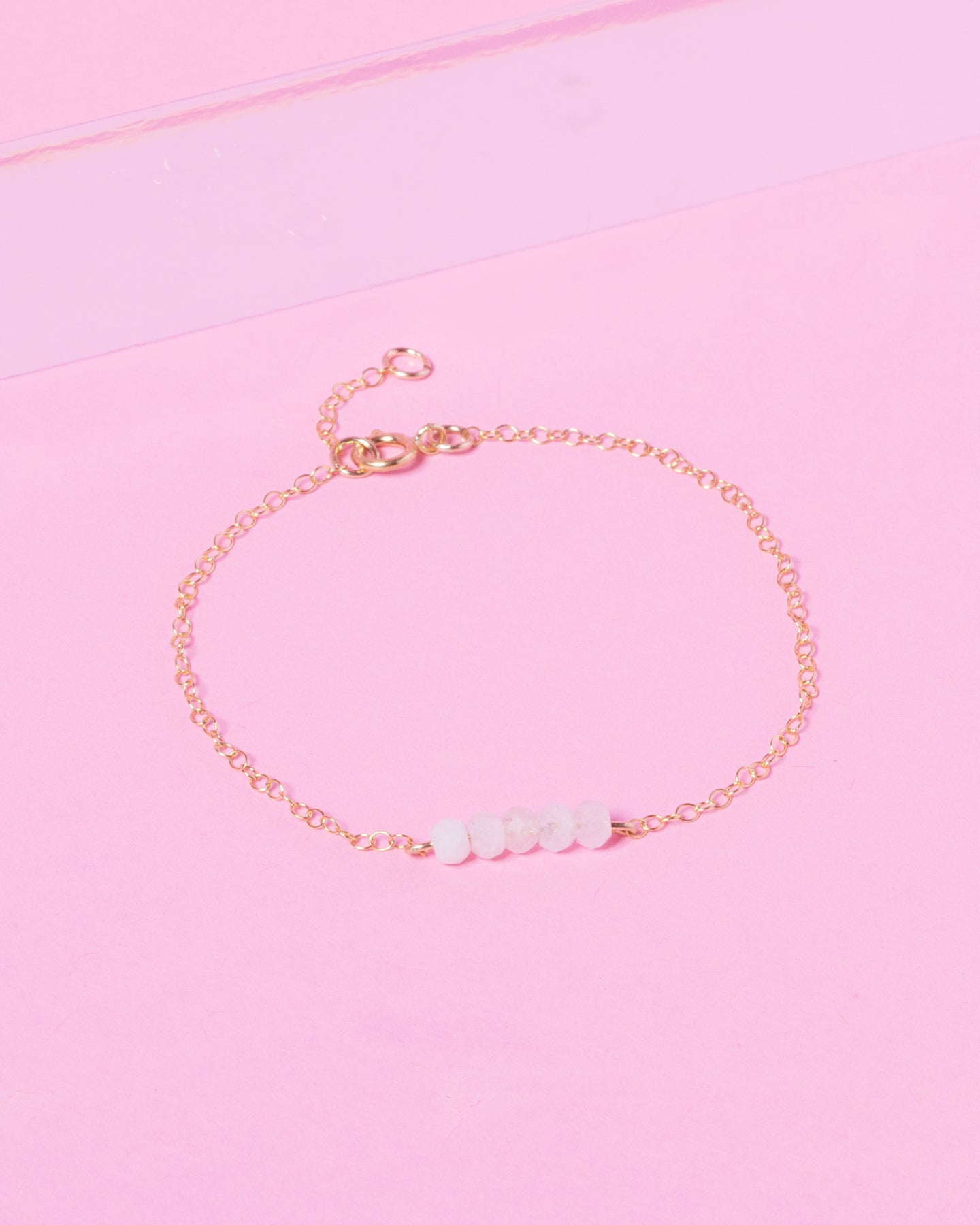 MORGANITE CLUSTER 14K GOLD FILLED BRACELET