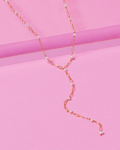 PEARL 14K GOLD FILLED DROP NECKLACE