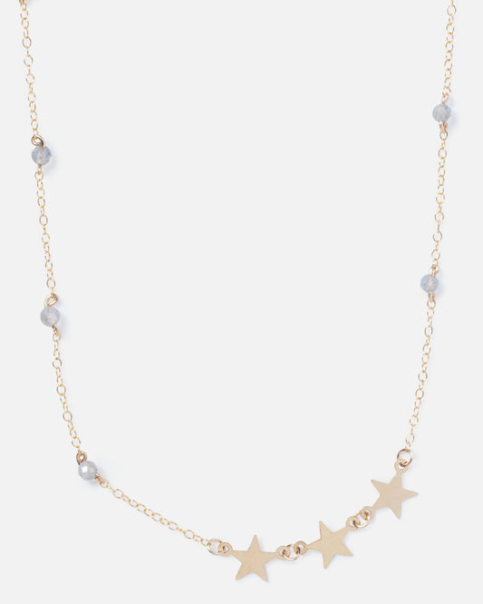 LABRADORITE SHOOTING STAR 14K GOLD FILLED NECKLACE
